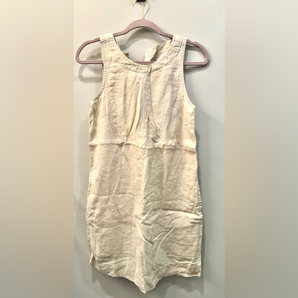 J Crew Cream Linen Sleeveless Dress XS